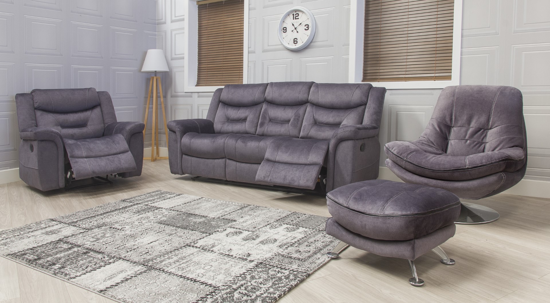 Sofahouse Emilio Fabric Sofa Dark Grey
