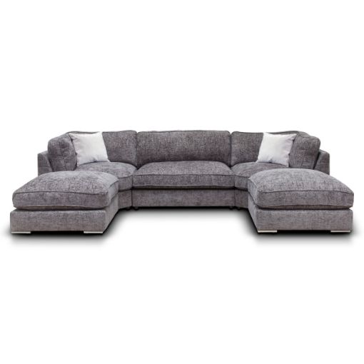 Harmony U-Shape Fabric Sofa - Slate