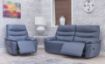 Cadiz Smoke Blue Leather Sofa 2