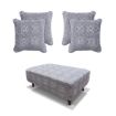Poppy Footstool & Cushion Set - Grey