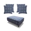 Poppy Footstool & Cushion Set - Navy 1