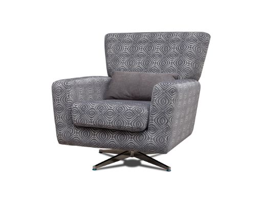 Poppy Swivel Chair Footstool & Cushions - Grey 1