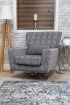 Poppy Swivel Chair Footstool & Cushions - Grey 2