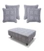 Poppy Swivel Chair Footstool & Cushions - Grey 5