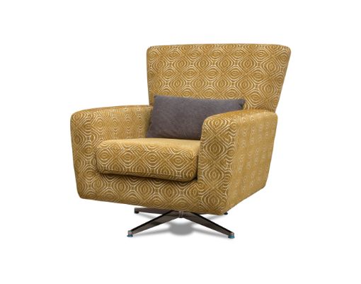 Poppy Swivel Chair Footstool & Cushions - Ochre 1