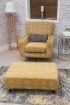 Poppy Swivel Chair Footstool & Cushions - Ochre 2