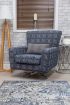Poppy Swivel Chair Footstool & Cushions - Navy 2