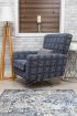 Poppy Swivel Chair Footstool & Cushions - Navy 3