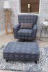 Poppy Swivel Chair Footstool & Cushions - Navy 4