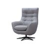 Orbit Pearl Grey Leather Swivel Chair