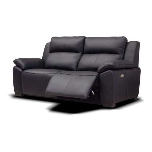 Griffin Black Full Leather Sofa