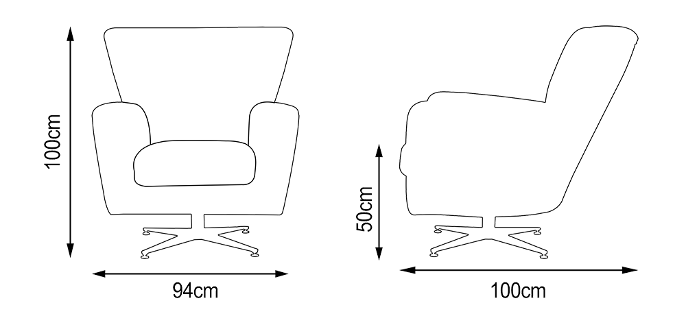 Poppy Swivel Chair Dimensions